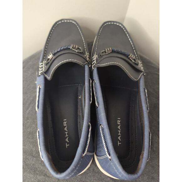 Tahari mens preppy Hunley dressy nautical blue loafers 13 - Picture 5 of 10